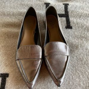 Vince Camuto, flat silver slip-on.  EU 37.5, US size 7